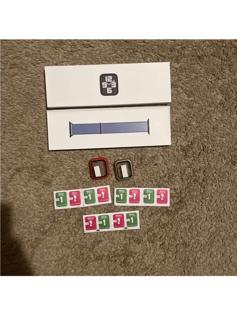 Apple Silver Smartwatch with Light Blue Woven Band